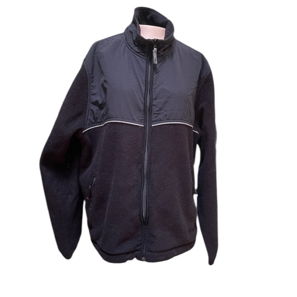 Eddie Bauer Polartec Fleece Unisex Gorpcore Black Outdoors Jacket Size Large